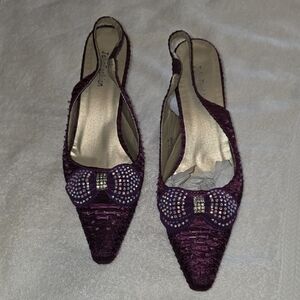 Joan & David Purple Heels with Bow Accent